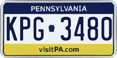 PA license plate KPG3480