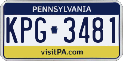 PA license plate KPG3481