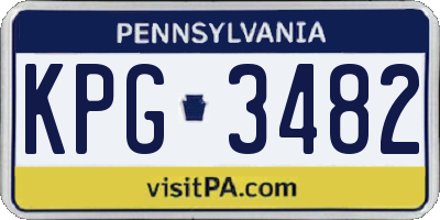PA license plate KPG3482