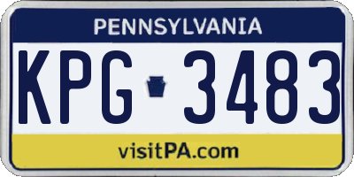 PA license plate KPG3483