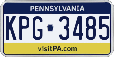 PA license plate KPG3485