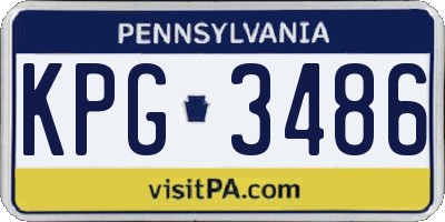 PA license plate KPG3486