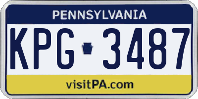 PA license plate KPG3487