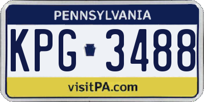 PA license plate KPG3488