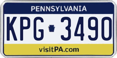 PA license plate KPG3490