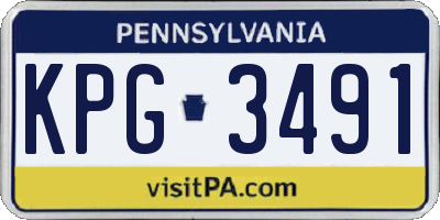 PA license plate KPG3491
