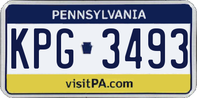 PA license plate KPG3493