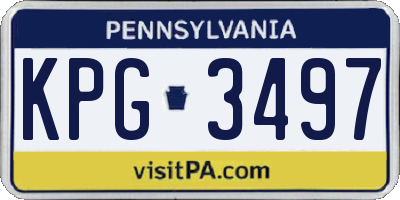 PA license plate KPG3497