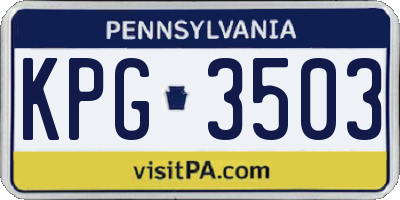 PA license plate KPG3503