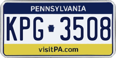 PA license plate KPG3508