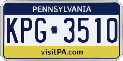 PA license plate KPG3510