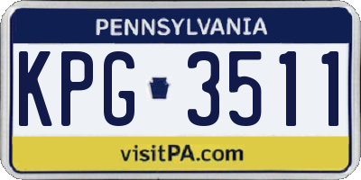 PA license plate KPG3511