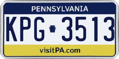 PA license plate KPG3513