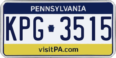 PA license plate KPG3515