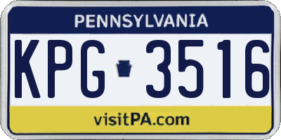 PA license plate KPG3516