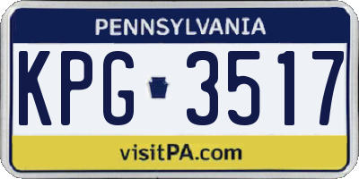 PA license plate KPG3517