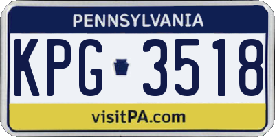 PA license plate KPG3518