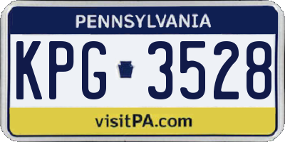 PA license plate KPG3528