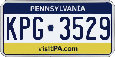 PA license plate KPG3529