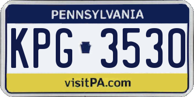 PA license plate KPG3530