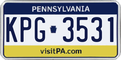 PA license plate KPG3531