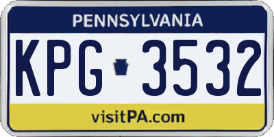 PA license plate KPG3532