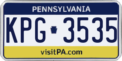 PA license plate KPG3535