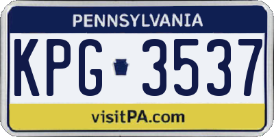 PA license plate KPG3537