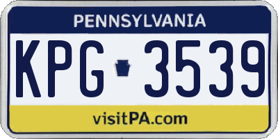 PA license plate KPG3539