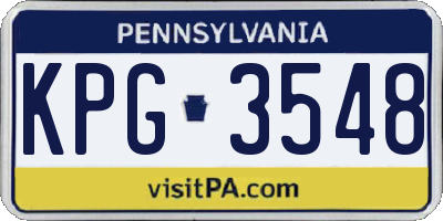 PA license plate KPG3548