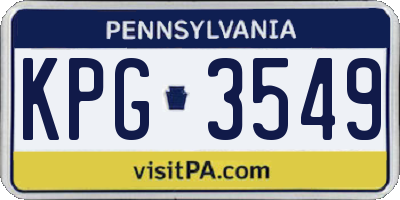 PA license plate KPG3549
