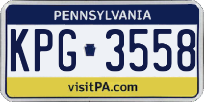PA license plate KPG3558
