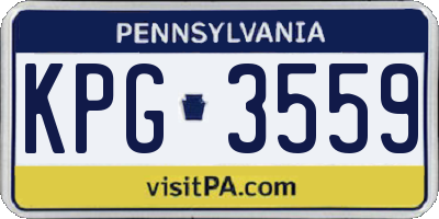 PA license plate KPG3559