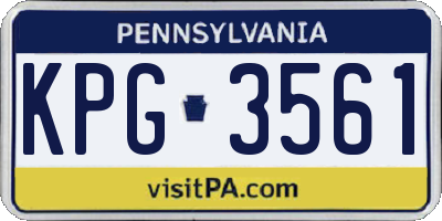 PA license plate KPG3561