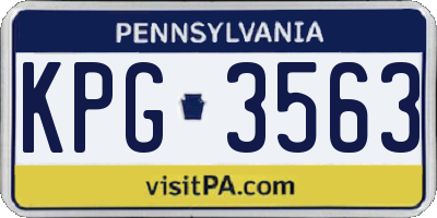 PA license plate KPG3563
