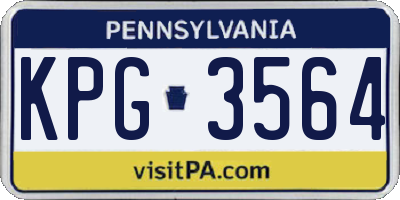 PA license plate KPG3564