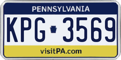 PA license plate KPG3569