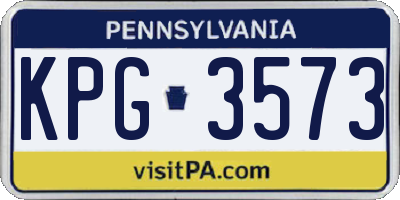 PA license plate KPG3573