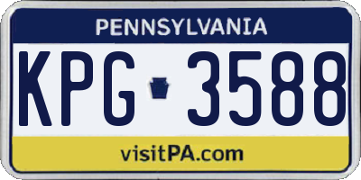 PA license plate KPG3588