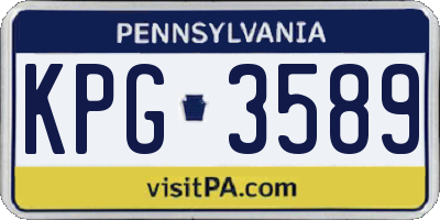 PA license plate KPG3589