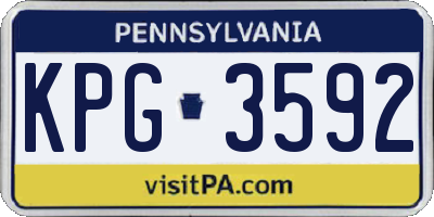 PA license plate KPG3592