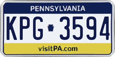PA license plate KPG3594