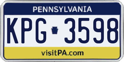 PA license plate KPG3598