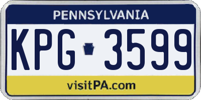 PA license plate KPG3599