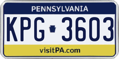 PA license plate KPG3603