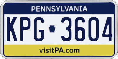 PA license plate KPG3604