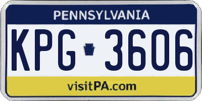 PA license plate KPG3606