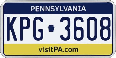 PA license plate KPG3608