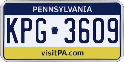 PA license plate KPG3609