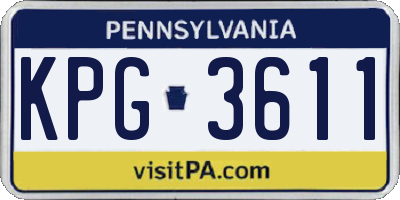 PA license plate KPG3611